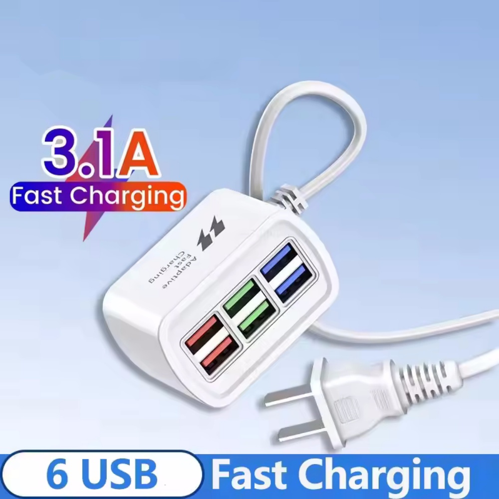 Desk Charging Station - Hızlı USB Şarj Cihazı 6'sı 1