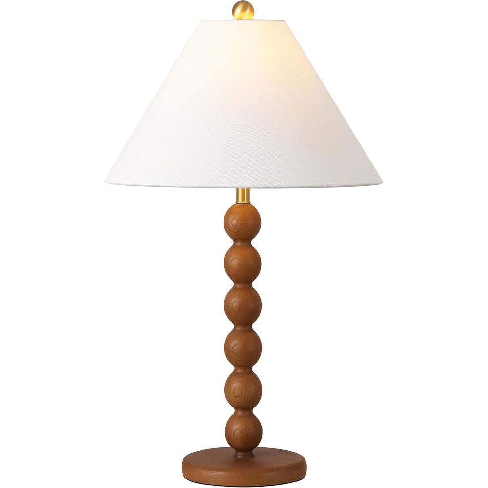 Home Office Lamp - Doğal Kahverengi Reçine Yığılmış Top Masa
