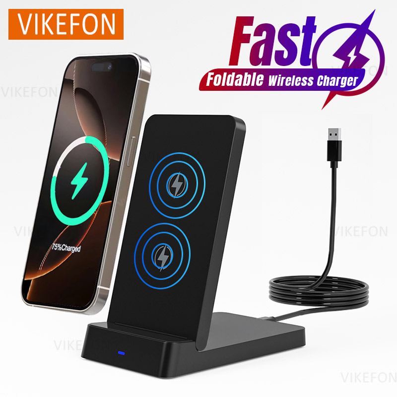 Desk Charging Station - Kablosuz Şarj Cihazı Telefon Masaüstü Katlanır