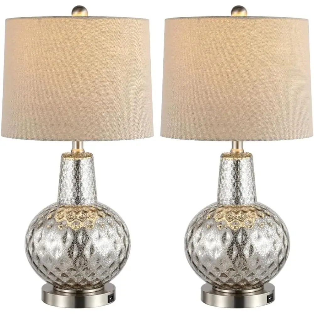 Home Office Lamp - 24 inç Gümüş/Fildişi Renkli LED Masa