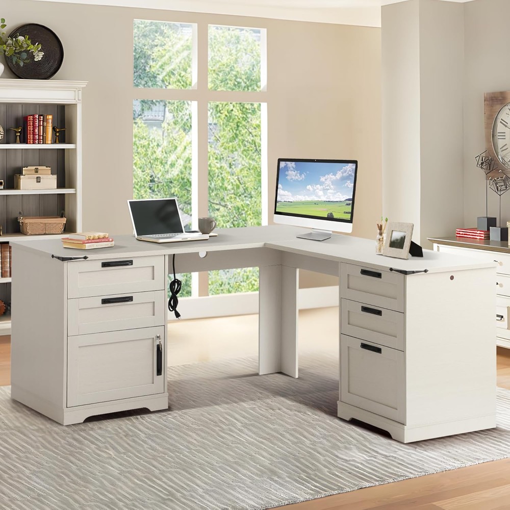 60 inç L Şeklinde Çekmeceli Yö - Desk Charging Station incelemesi ve fiyatı