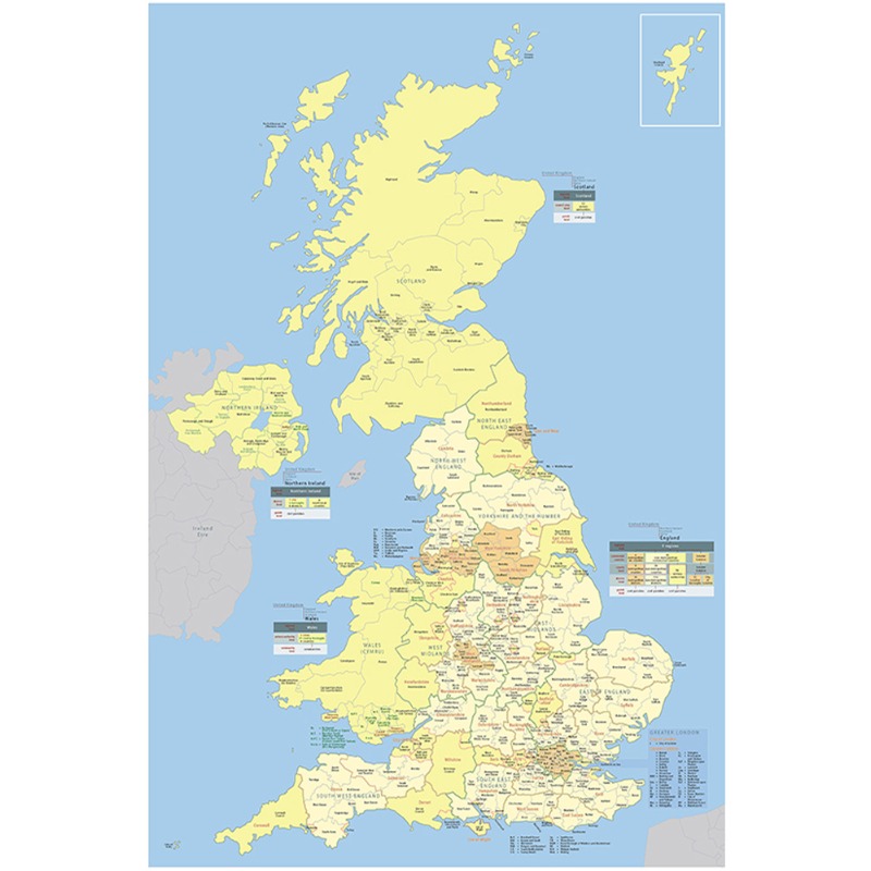 A1/A2 Birleşik Krallık Haritas - Home Office United Kingdom incelemesi ve fiyatı
