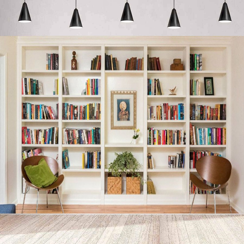 Beyaz Kitaplık Fotoğraf Arka P - Home Office Zoom Background Free incelemesi ve fiyatı